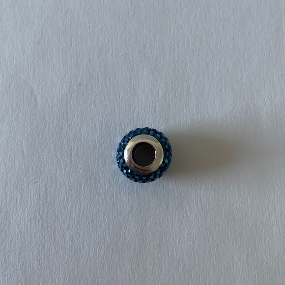 Blue Crystal 925 Sterling Silver Sparkly Gem Charm Bracelet Bead Persona Pandora - Picture 2 of 3